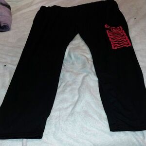 Pink Black nylon pants